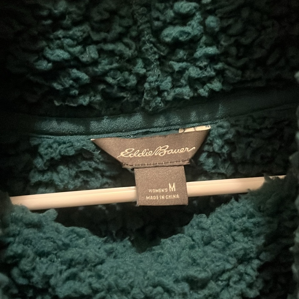 Eddie Bauer Green Cowl Neck Sweater Plush and Cozy - Picture 2 of 3